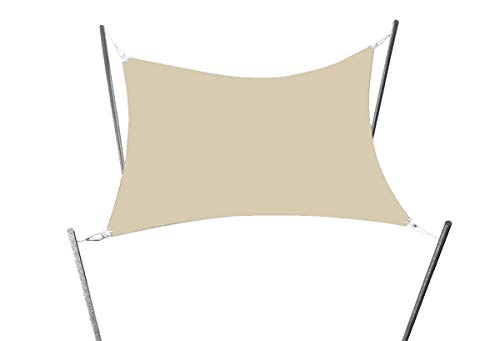 SunShade Sonnensegel zum Aufspannen, 100% HDPE 285 g/m2, in verschiedenen Größen und Formen, mit einem Karabinerhaken an…