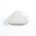Cloud Digital Alarm Clock, Touch Control USB Rechargeable Sound Control Electronic Temperature Calendar 3D Intelligent Digital Clock, Snooze Energy Saving Night Light Clock, White
