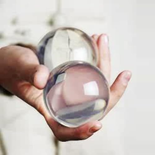 DSJUGGLING 65mm Clear Acrylic Contact Juggling Ball - Ruby Red Transparent Practice Ball For Beginners & Small Hands