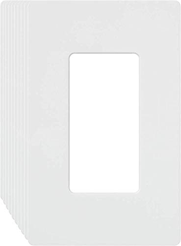 1-Gang Decora Screwless Wall Plates, Standard Size 1-Gang, Unbreakable Polycarbonate, Wall Plate, Switch Plate, Outlet Cover, screwless Switch cover (1-Gang Decora Wall Plates 10pack)