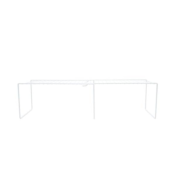 simplywire - Extra Large Extendable Kitchen Cupboard Organiser – Tall Storage Shelf – White