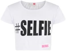 Kids Girls Hashtag, Selfie It's Not Easy Crop Top Short Sleeve T-Shirt Age 7-13 Years