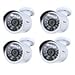 iSmart 4-Packs 1200TVL 720P AHD Bullet Outdoor Camera 3.6mm IR-Lens CCTV Security System C1069AH2x4 White