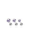 3 Pack Tragus Helix Purple CZ Studs 316L Surgical Steel Ear Cartilage Jewelry 16G