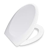 Bath Royale BR606-00 Premium Elongated Toilet Seat with Cover, White, Slow-Close, Quick-Release for Easy Cleaning. Fits All Elongated (Oval) Toilets