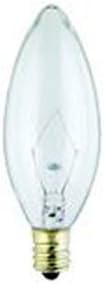25 Watt Torpedo Decorative Light Bulb, Candelabra Base, Clear