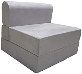 Fold Out Sofa Bed Zen Bed Size 90 X 190 X 20 Cm Grey Two Seater Foam Sofa Upholstered Folding Bed Sofa Cum Bed Sleeper Chair Foldable Bed Studio Couch Guest Bed