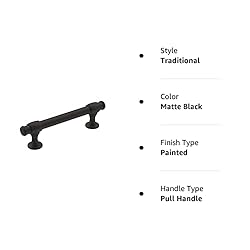 Amerock | Cabinet Pull | Matte Black | 3-3/4 inch