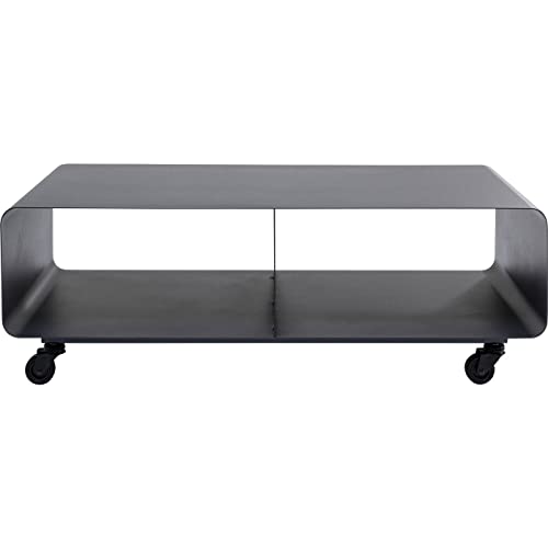 Kare Design Lowboard Lounge M, Grey, Metal, Modern, Rollable Shelf Storage, Space-Saving Furniture, Room Decor, Home Decor for Living Room, Bedroom, 90x30x42 cm (H/W/D)