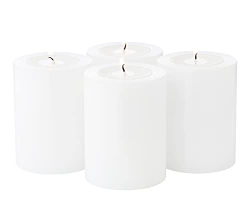 EDZARD Juego de 4 Velas permanentes Cornelius (Altura 8 cm, ø 6 cm) portacandelitas para candelitas estándar y de plástico Transparente, Resistente al Calor hasta 90°, Ideal para Corona de Adviento
