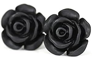 Titanium Post Rose Earrings Hypoallergenic 13mm