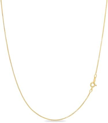 Amazon.com: Kooljewelry 18k Yellow Gold Venetian Box Chain