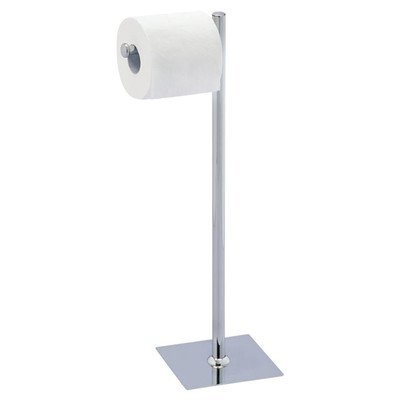 Stainless Steel Toilet ROLL Holder Stand Swivel Free Standing Holds Extra ROLL Storage Bathroom (Stainless Steel Square Base)
