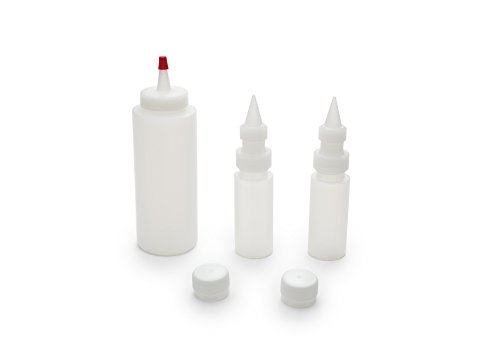 Fox Run 4312 Icing Squeeze Bottles for Cookie and Cake Decorating, Condiments, Sauces, Arts and Crafts, Set of 3, Clear