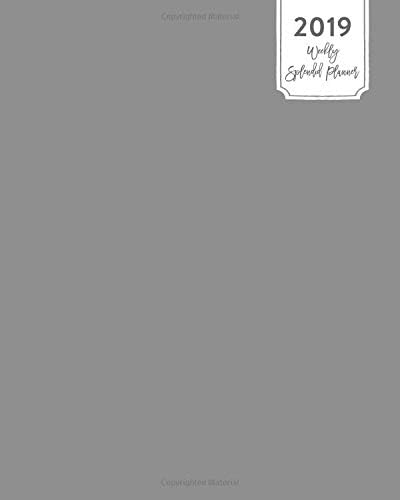 Splendid Planners2019 Weekly Splendid Planner, Weekly & Monthly 12 Months, January - December 2019: Simple Medium Gray Neutral Charcoal Slate Grey Solid Plain Color Dated Calendar Schedule Book