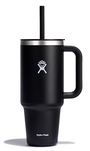 Hydro Flask - Travel Tumbler 1180 ml (40 oz) with Closable Press-In Straw Lid - Stainless Steel - Double Wall Vacuum Insulated - Splash resistant lid - Trillium