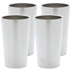 Maxam KTUMB4 4 Piece Double Wall Stainless Steel Tumbler Set, 13 oz, NA