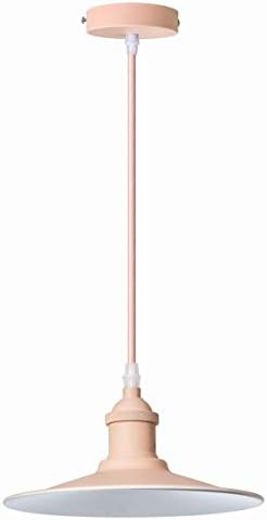 VLIKE PL08 Ceiling Rose with Lampshade Vintage Retro Modern Suspension Flex Ceiling Pendant Light for E27 Bulb (Light Pink)