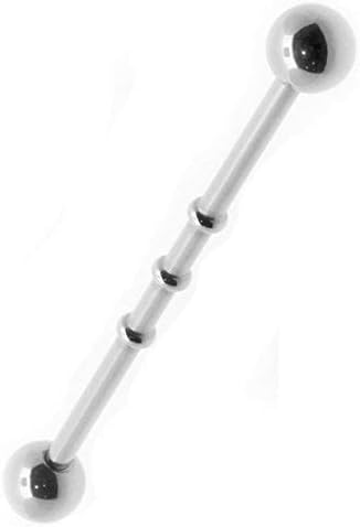 Industrial Scaffold piercing bars NOTCHED or BUMPS with Ball ends 35mm 316L Surgical Steel Barbell