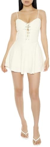 forever 21 lace up mini dress Plus Size Lace-Up Mini Dress ASH BROWN / 1X