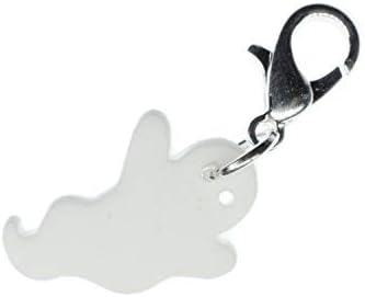 Miniblings Ghost Charm Pendant For Bracelet Wristlet Halloween White, Silver, 22mm