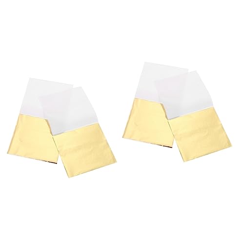 VILLCASE 400sheets Gold Cake Decor Gold Leafing Sheets DIY Flake Decor Foil Flakes Art Foil Sheets for Craft