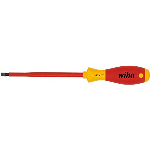 Wiha Schraubendreher SoftFinish® electric Schlitz (00821) 3,0 mm x 100 mm VDE geprueft, stueckgeprueft, ergonomischer Griff fuer kraftvolles Drehen, Allrounder fuer Elektriker