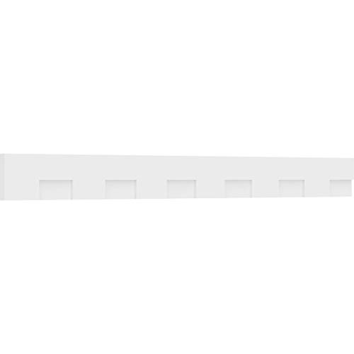 7"H x 1"P x 86 5/8"L Monroe Architectural Grade PVC Dentil Trim w/Backplate for…