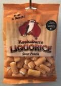 Kookaburra Liquorice Sour & Sweet Sour Peach candy - 6 Ounce bag