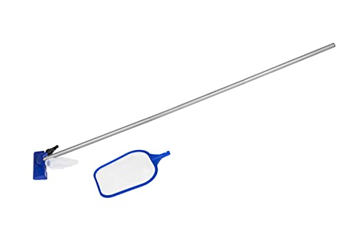 Bestway Poolpflege Basis-Set mit Venturi-Sauger & Kescher fuer Poolgroessen bis 396 cm BW58013, blau, 15 x 3 x 203 cm