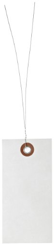 Aviditi G13043 Tyvek Spunbonded Olefin Pre-Wired Shipping Tag, 4-1/4" Length x 2-1/8" Width, White (Case of 1000)
