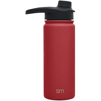 Simple Modern 18oz Summit Water Bottle with Chug Lid - Hydro Vacuum Insulated Flask 18/8 Stainless Steel Powder Coated -Cherry Red
