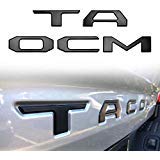 Seven Sparta Tailgate Letters for Toyota Tacoma 2016 2017 2018 2019 2020 3D Raised Black Letters for Tacoma, Zinc Alloy Emblem Inserts (Black 1)