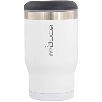 REDUCE Insulated Can Cooler and Bottle Holder - This Stainless Steel Drink Cooler Keeps Cans, Skinny Cans and Bottles Ice Cold - Sweat-Free, Perfect for Tailgating and Parties - White