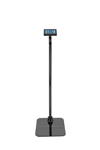 Digital Body Weight Bathroom Scale with Column and Waist-Level Large Display - Black