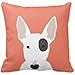 Bull Terrier Cute Terrier Dog Black and White Dog Throw Pillow Cover 16 x 16 Inches