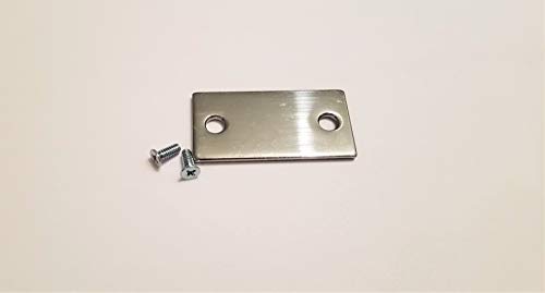 Door Strike Filler Plate | Cylindrical Lock Prep | Mortise Filler | Strike Plate Replacement Hardware | Tuff Strike (Brushed Chrome)