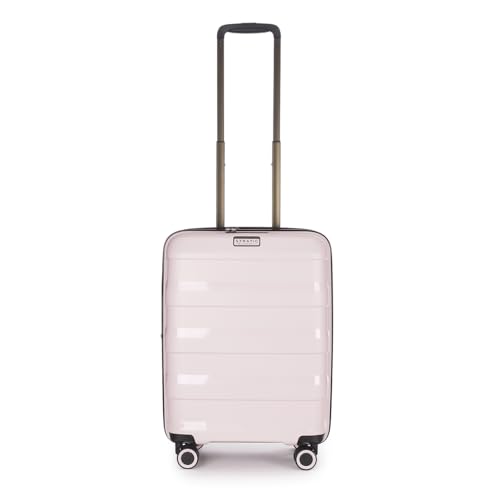 21EbO7PQTdL Stratic Straw + Hartschalen-Koffer Trolley Handgepäck Koffer Klein Reisekoffer, Nachhaltig, 4 Rollen, Erweiterbar, Tsa-Schloss (Größe S, Rose)