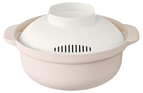 アンドエヌイー(&NE) らくチン! レンジ鍋 レコポ recopo スモーキーピンク 日本製 一人用 レシピ付き レンジ調理鍋 NIM-118-SP
