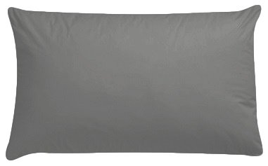 Luxury Polycotton Pair of Plain Pillowcase, 49cm x 74cm - Grey, Pack of 2 — image 1
