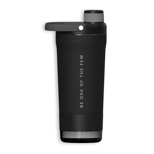 Coqueteleira Térmica ELLYM NUTRITION 600ml Com Compartimento Whey Inox Academia Profissional Shaker (Preto)