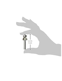 Vermont American 23130 1 8 Inch Radius Roundover y Bead Router Bit con punta de carburo, 2 inch Ball Bearing 2 flute 1 4 inch Vástago