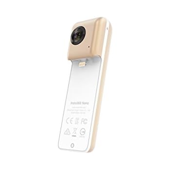 Insta360 Nano 360 Degree Camera VR 3D Panoramic Point and Shoot Digital Video Cameras 3K HD Dual Wide Angle Fisheye Lens for iPhone 7, 7 Plus and all iPhone 6 series, 360 Live on Facebook