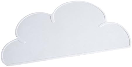 DELEY Kids Silicone Cloud Placemat Dinnerware Slip Resistant Baby Infant Table Mat Washable Portable Place Mat White