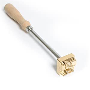 ZONEPACK Custom Logo Hot Foil Stamping Brass Mold Branding Iron Wood Burning Stamp Heating for Leather Wood Paper (Small Than 2''x2'' with 0.19'' Hole on Back)