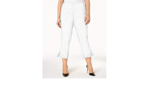 plus size white crop pants