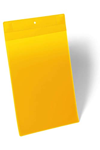 Durable Magnetic Strong Ticket Holder A4 Portrait, Pack of 10, Yellow