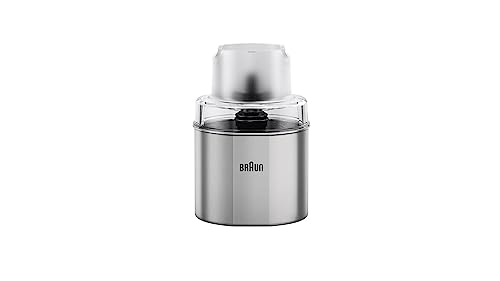 Braun Kaffee- und Gewürzmühlen Aufsatz MQS 270 SI mit EasyClick Plus System - Zubehör für Braun Stabmixer MultiQuick 7 und 9, Silber