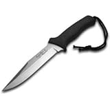 Hen &amp; Rooster Clip Point Hunter with Black Rubber Handle