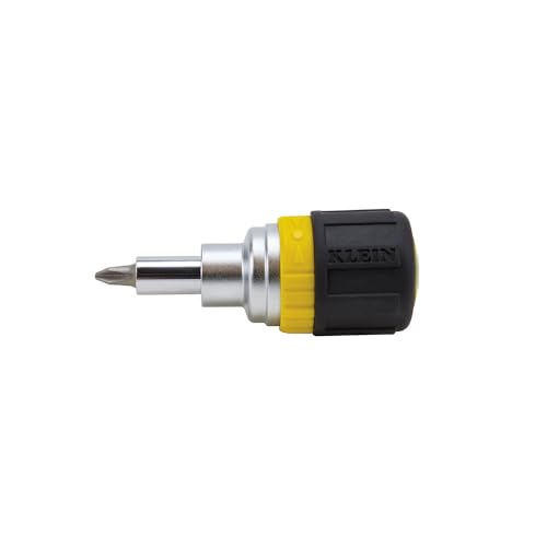 Klein Tools, 32593, Destornillador de trinquete multibroca, herramienta gruesa 6 en 1 con puntas Phillips y ranuradas y 2 tamaños de destornillador de tuerca